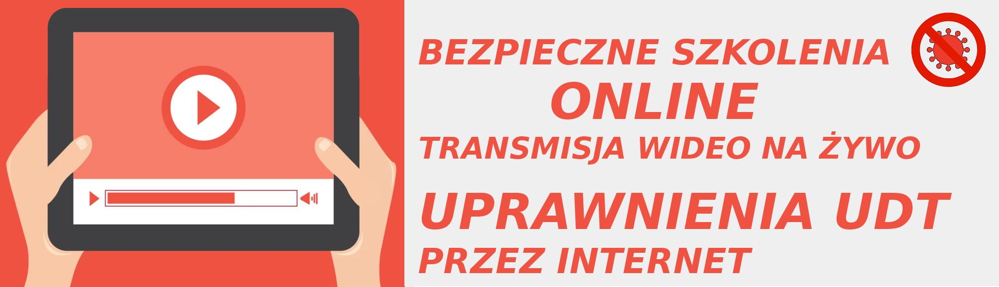 Uprawnienia udt sep bhp przez Internet w ośrodek Ergon - uczymy online. Transmisja wideo webinar - gotowi na koronawirusa (covid-19). Pracuj w kraju i za granicą.
