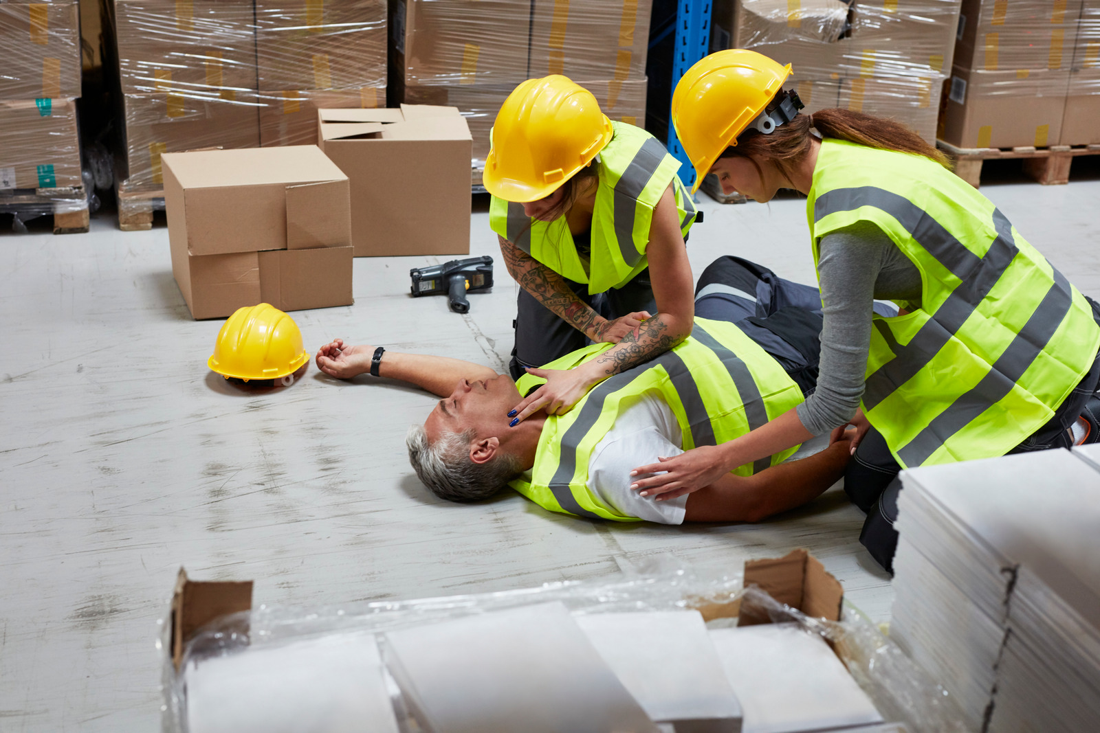 les personnes portant des gilets réfléchissants