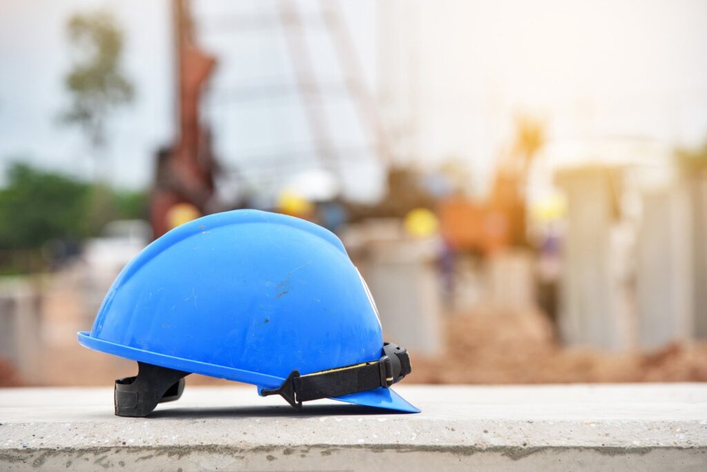 Helmet on the construction site