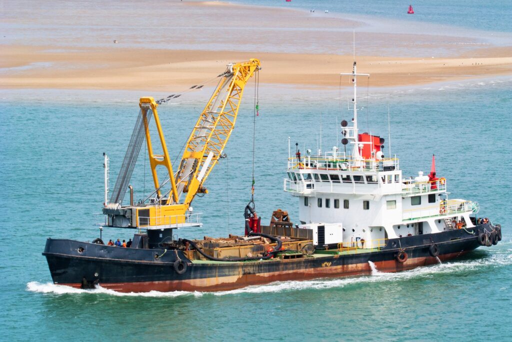 crane at sea