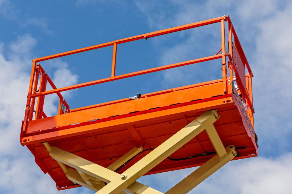 scissor lift on site