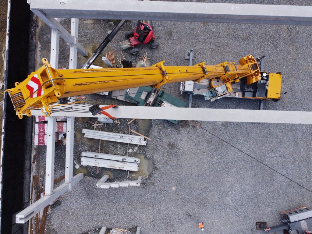 Tower cranes on construction sites