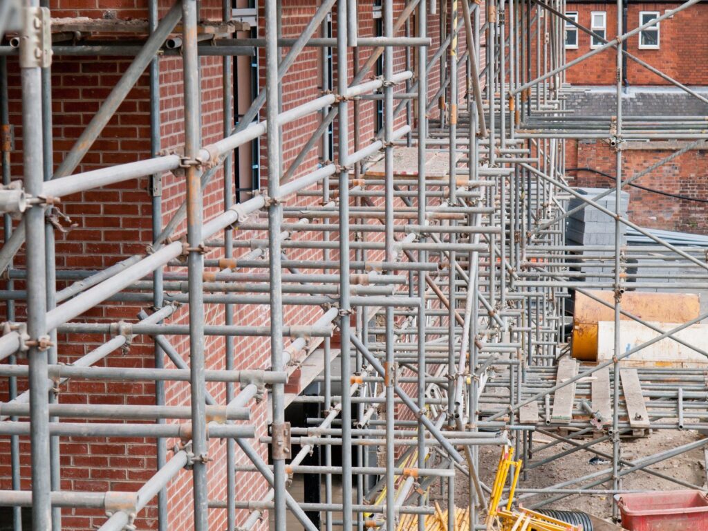 scaffolding construction on site