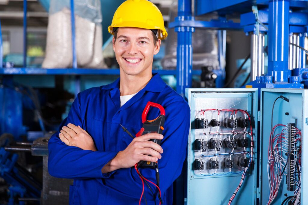 electrician in working clothes